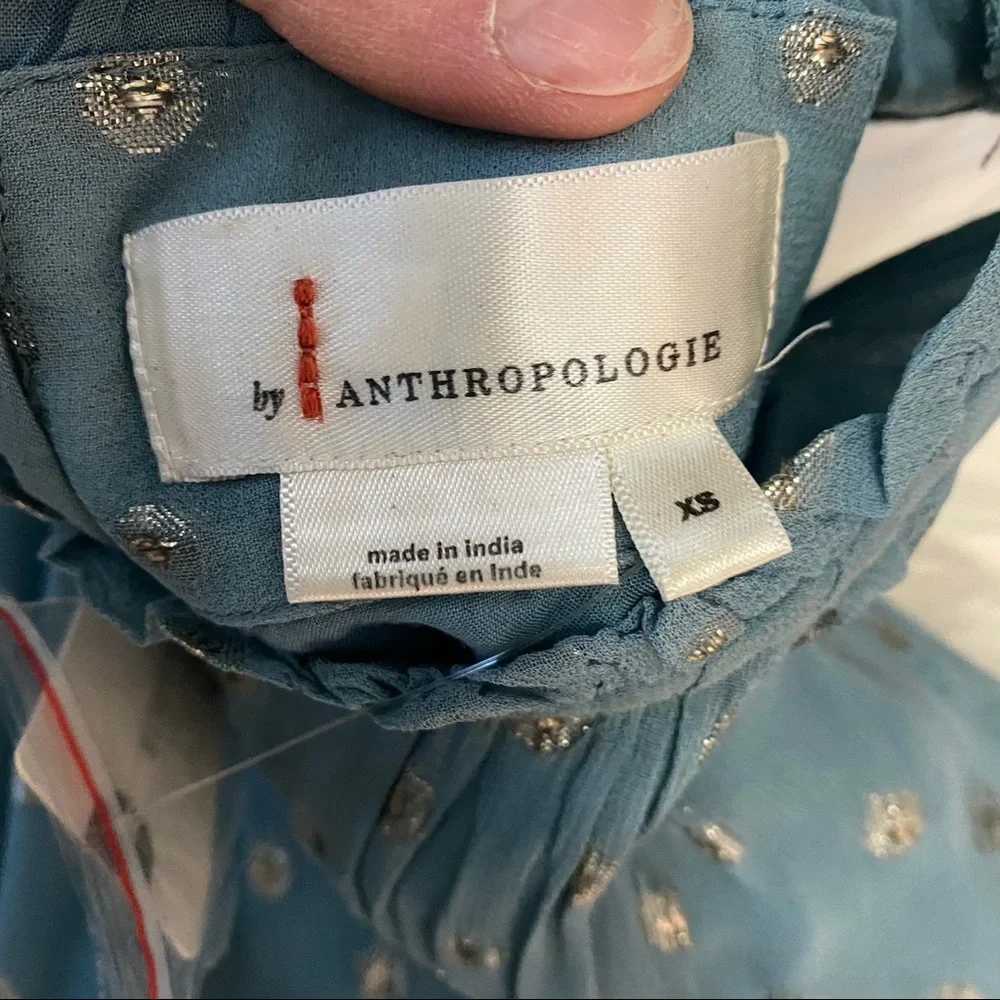 [Anthropologie] NWT Natlie Flounced Tunic Dress in Blue - XS - Picture 4 of 5